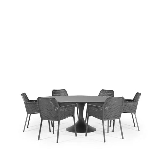 Sphere & Matrix 6 Seat Round Dining Set